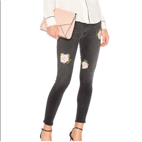 Hudson Nico‎ midrise ankle jeans with floral embroidery - Picture 1 of 7